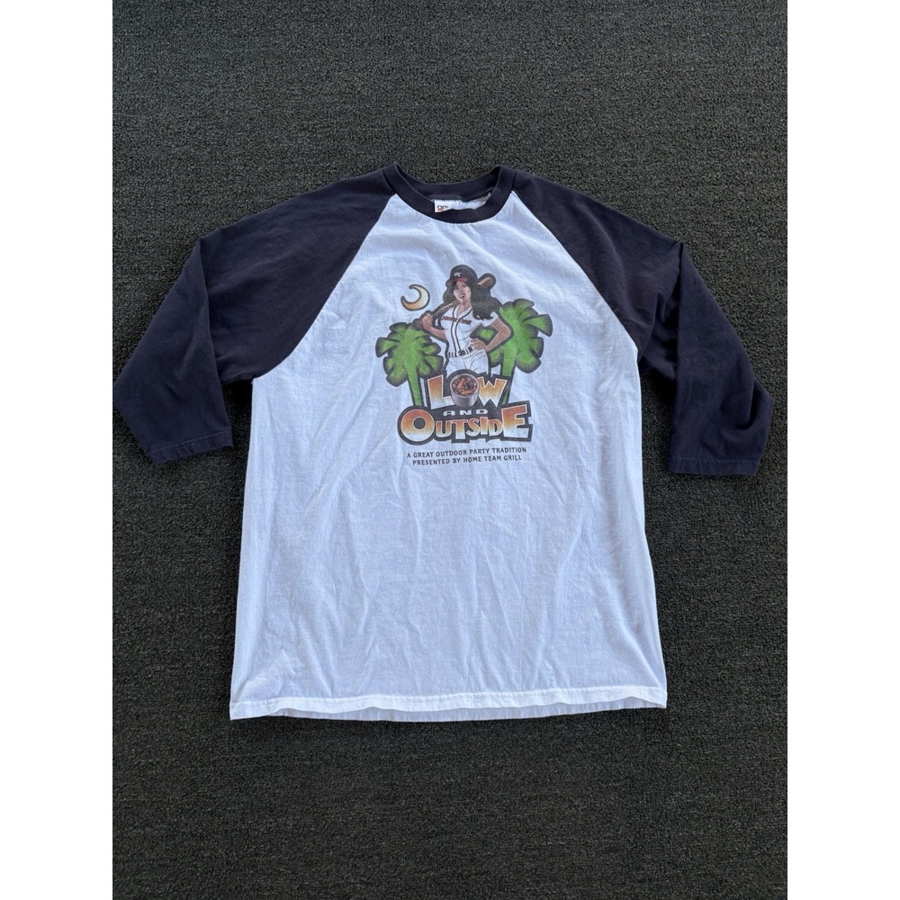 Low and Outside 3/4 Sleeve Raglan Baseball Tee Anvil Sz L Home Team Grill